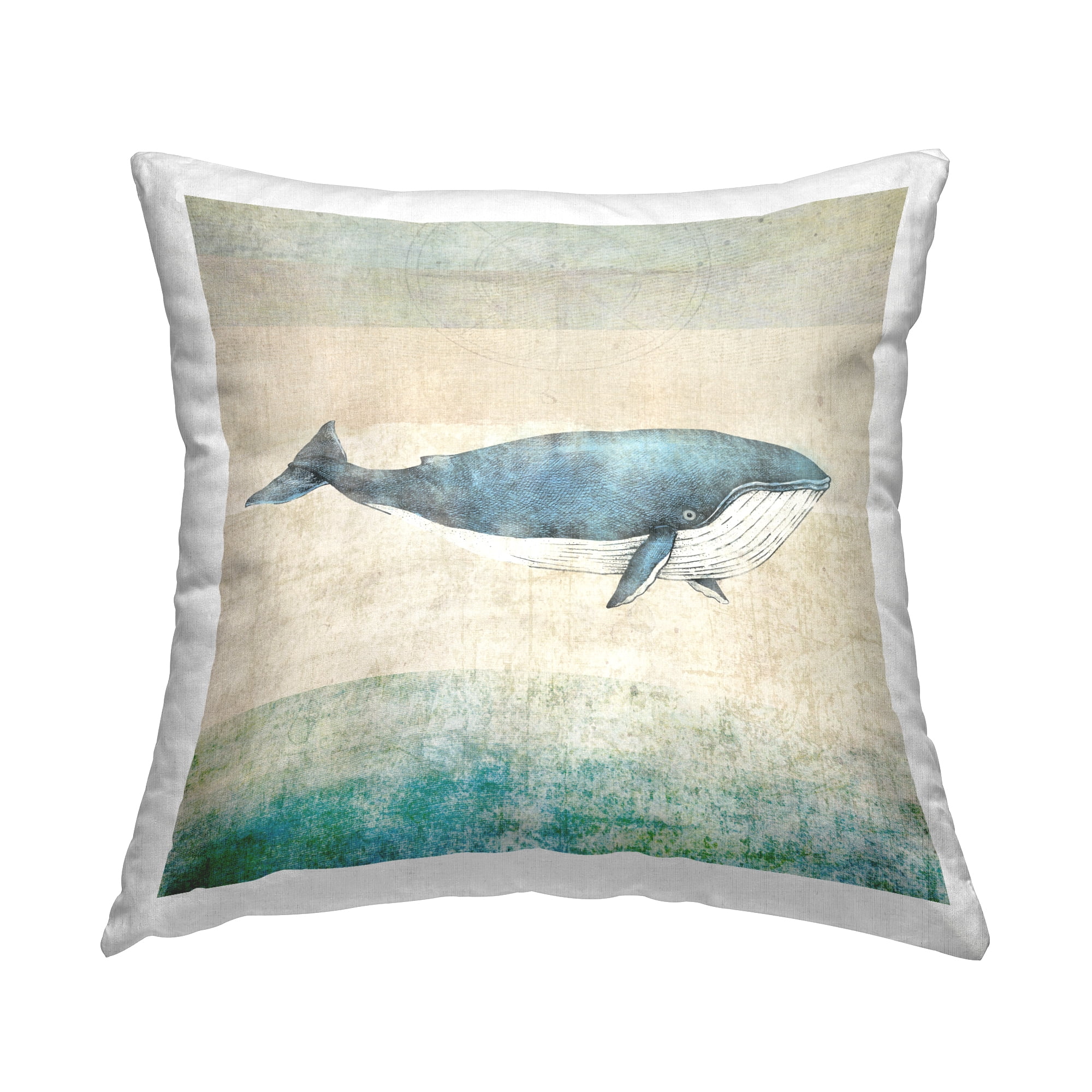 Stupell Industries Rustic Maritime Whale Decorative Printed Throw Pillow Design by JG Studios.