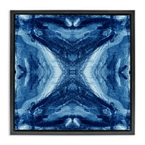 Stupell Industries Rustic Mirrored Motif Abstract Painting Black Floater Framed Canvas Art Print Wall Art, 18 x 18