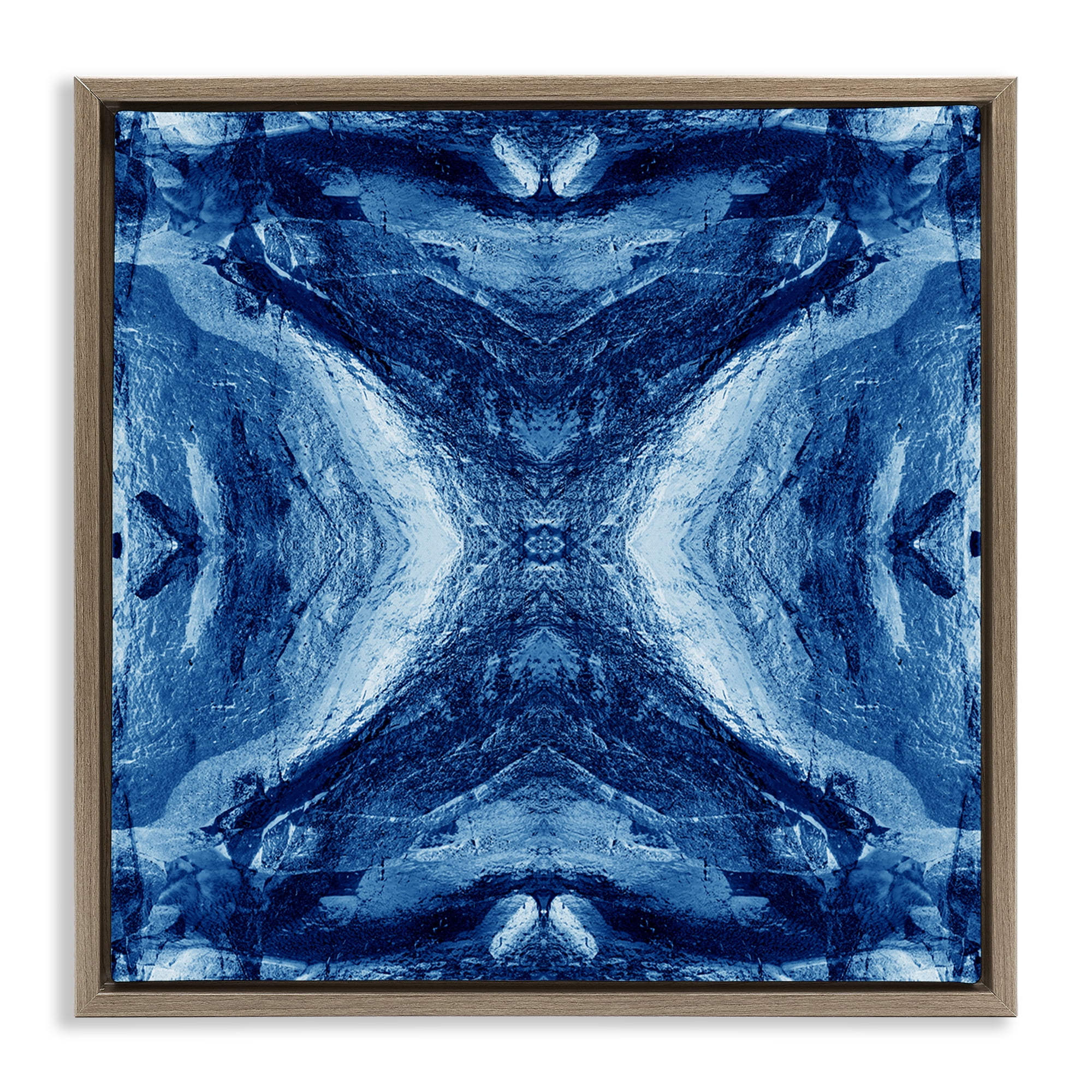 Stupell Industries Rustic Mirrored Motif Abstract Painting Brown Floater Framed Canvas Art Print Wall Art, 18 x 18