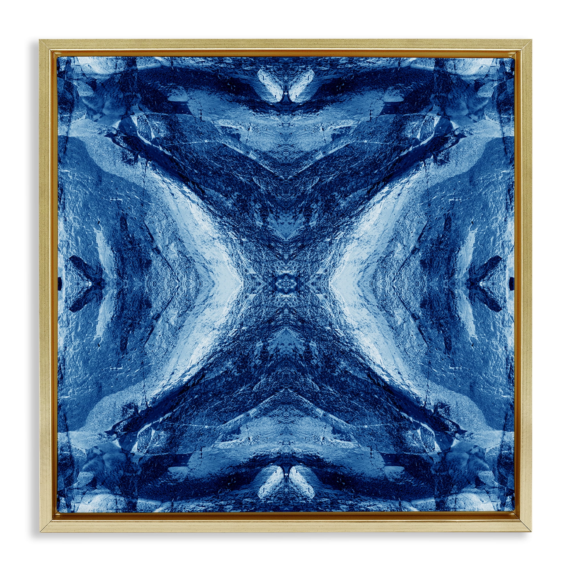 Stupell Industries Rustic Mirrored Motif Abstract Painting Gold Floater Framed Canvas Art Print Wall Art, 25 x 25
