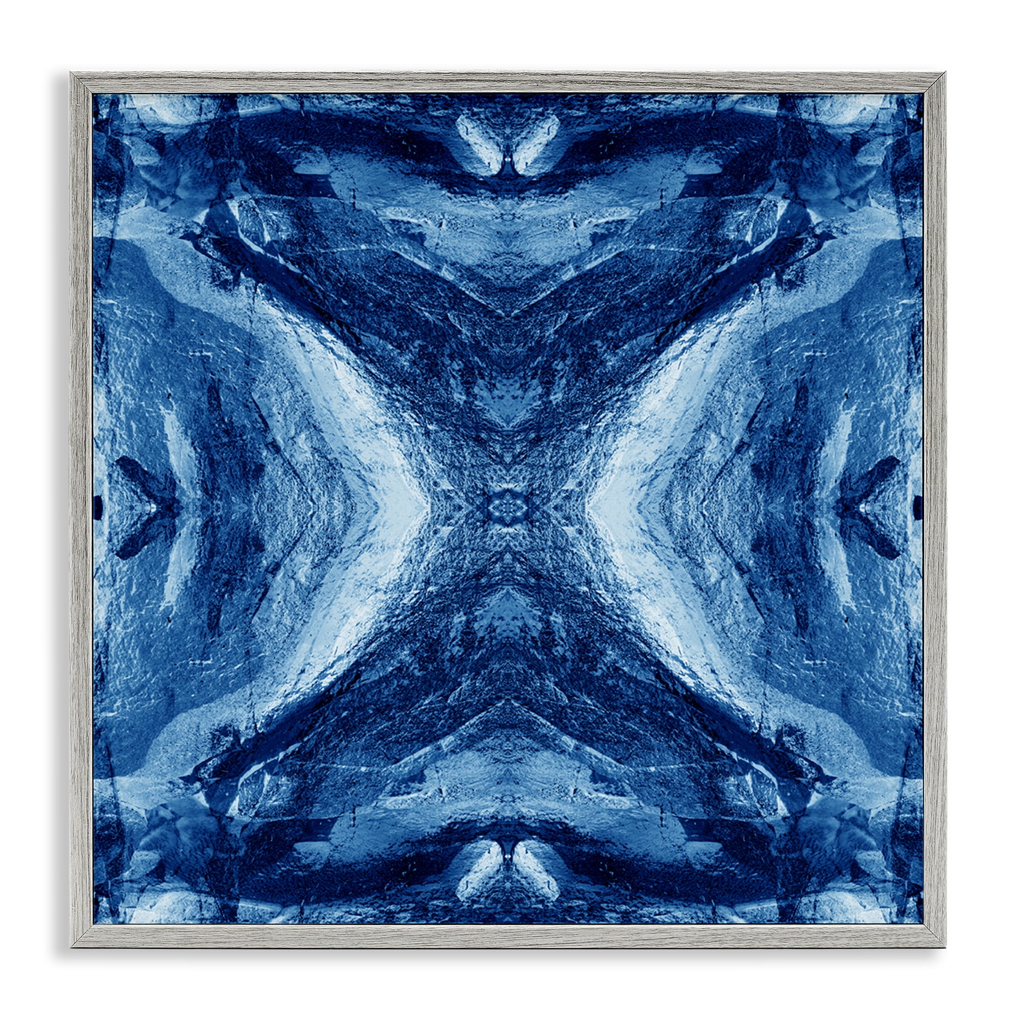 Stupell Industries Rustic Mirrored Motif Abstract Painting Gray Framed Art Print Wall Art, 24 x 24