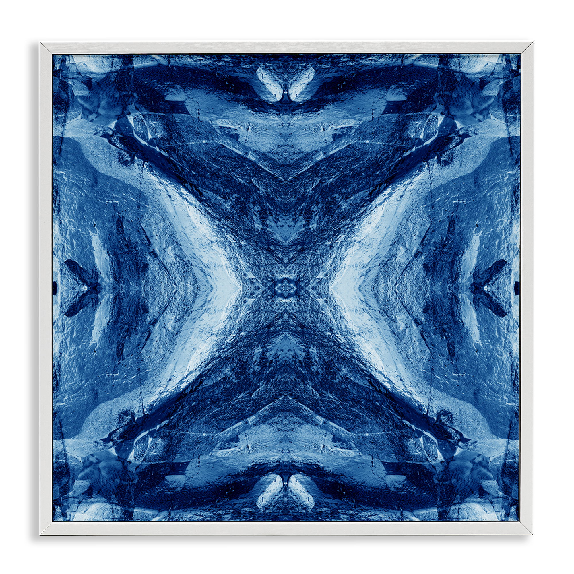 Stupell Industries Rustic Mirrored Motif Abstract Painting White Framed Art Print Wall Art, 12 x 12