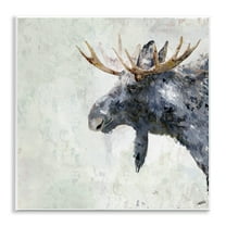 Stupell Industries Rustic Moose View Animals & Insects Painting Unframed Art Print Wall Art, 12 x 12