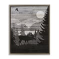 thumbnail image 1 of Stupell Industries Traditional Rustic Moose at Night Brown Floating Frame Canvas Art, 17 x 21, by Susan Arnot, 1 of 7