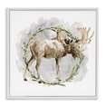 thumbnail image 1 of Stupell Industries Rustic Moose with Wreath Animals & Insects Painting White Framed Art Prints Wall Art, 17 x 17, 1 of 10