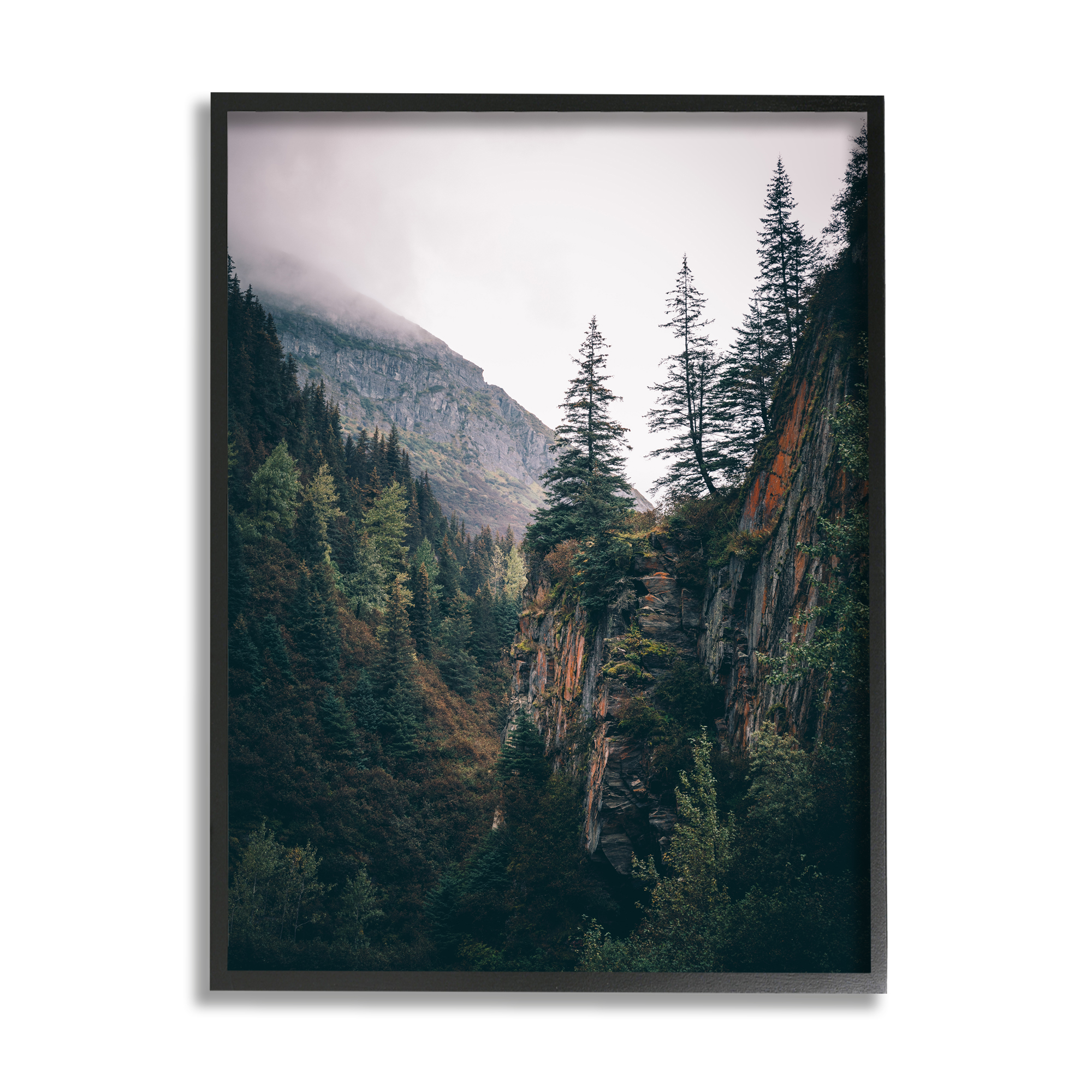 Stupell Industries Rustic Mountain Landscape Landscape Photography Black Framed Art Print Wall Art, 16 x 20