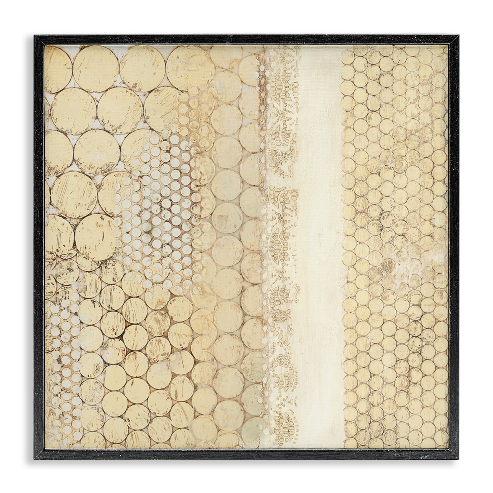 Stupell Industries Rustic Natural Pattern Abstract Painting Black Framed Art Print Wall Art, 17 x 17