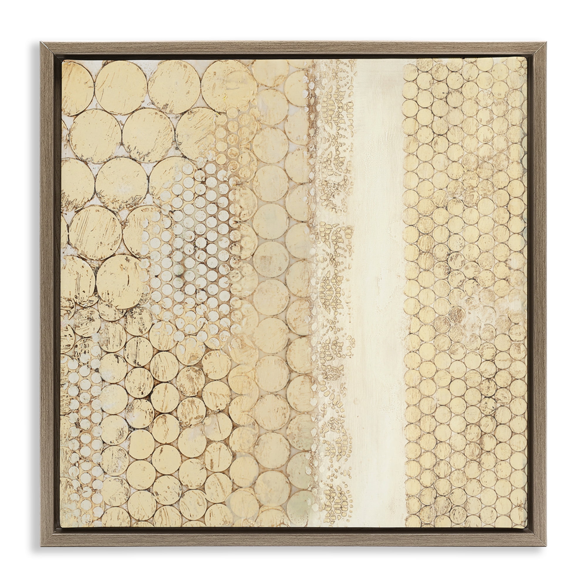 Stupell Industries Rustic Natural Pattern Abstract Painting Brown Floater Framed Canvas Art Print Wall Art, 18 x 18
