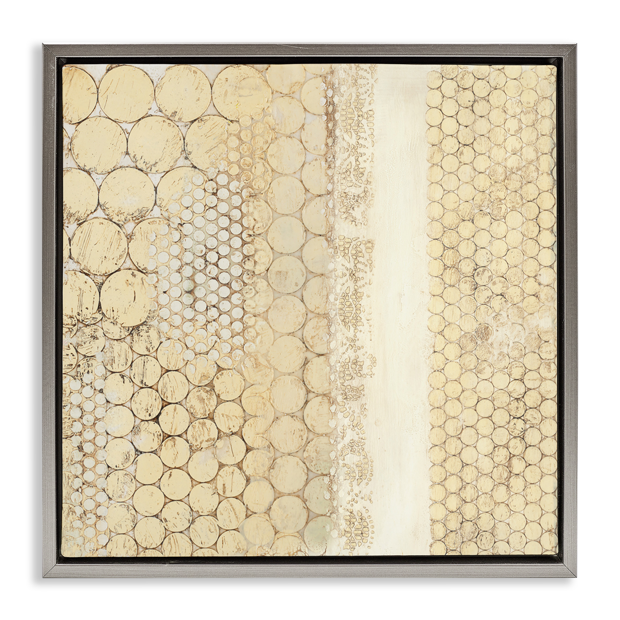 Stupell Industries Rustic Natural Pattern Abstract Painting Gray Floater Framed Canvas Art Print Wall Art, 25 x 25