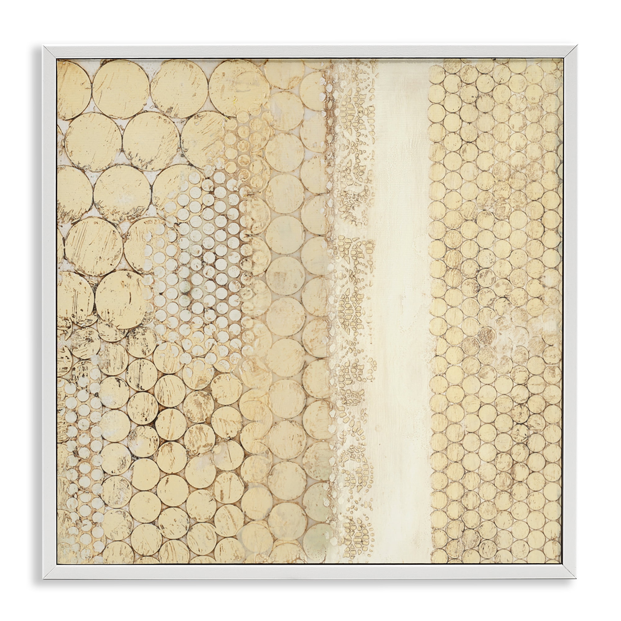 Stupell Industries Rustic Natural Pattern Abstract Painting White Framed Art Print Wall Art, 24 x 24