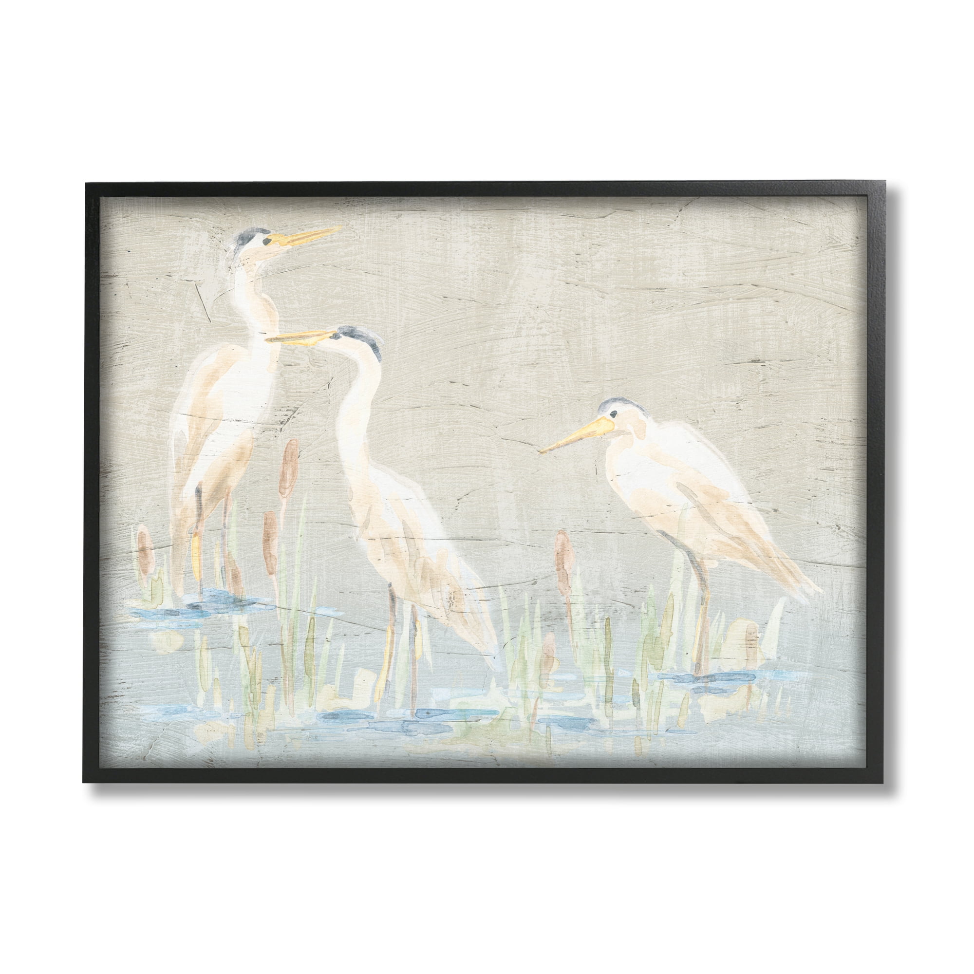 Stupell Industries Rustic Nautical Herons Animals & Insects Painting Black Framed Art Print Wall Art, 30 x 24