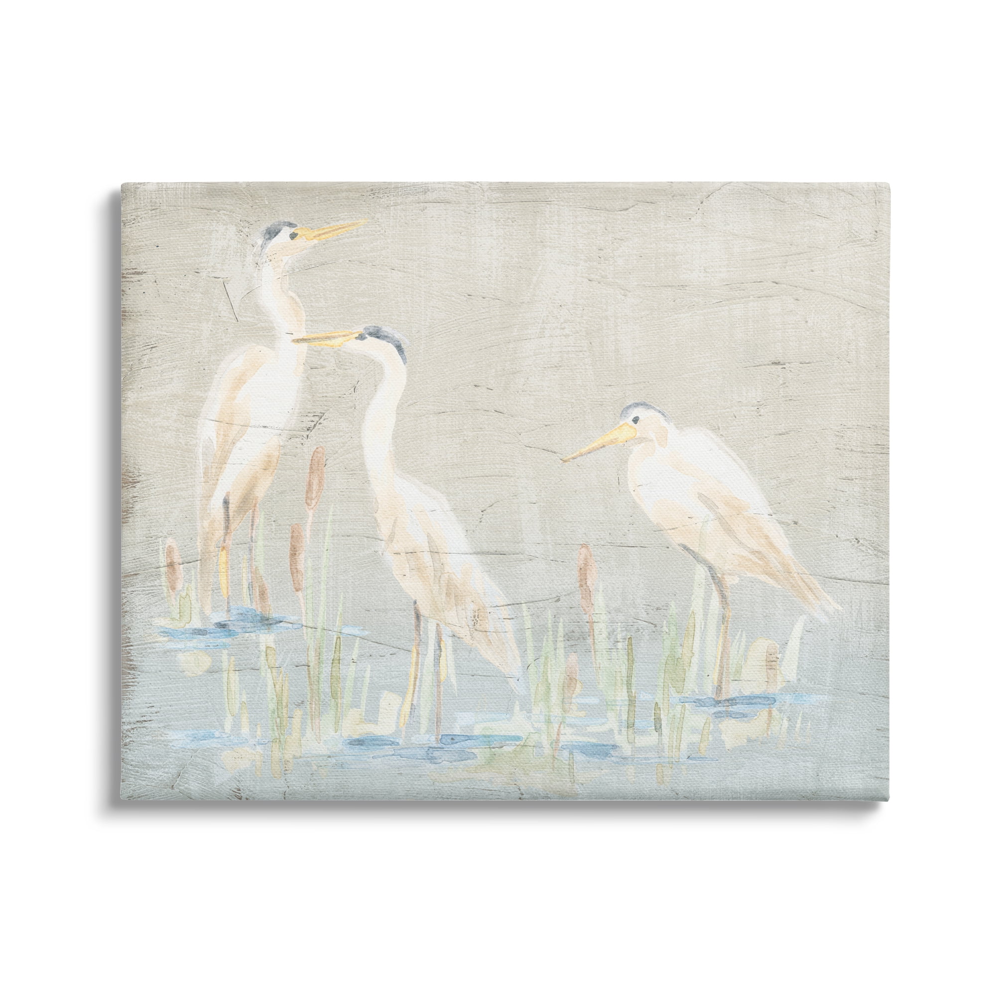 Stupell Industries Rustic Nautical Herons Animals & Insects Painting Gallery Wrapped Canvas Art Print Wall Art, 20 x 16