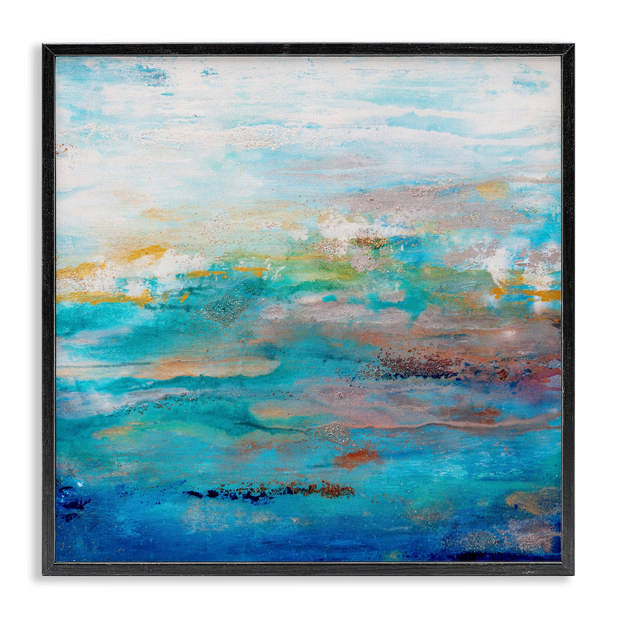 Stupell Industries Rustic Nautical Painting Abstract Painting Black Framed Art Print Wall Art, 17 x 17