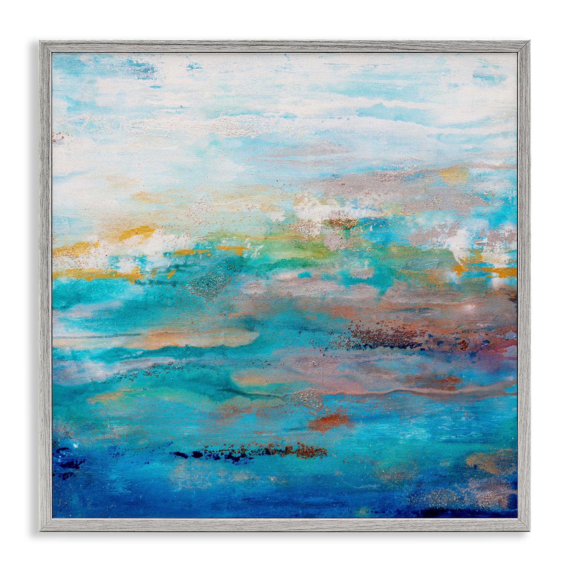 Stupell Industries Rustic Nautical Painting Abstract Painting Gray Framed Art Print Wall Art, 17 x 17