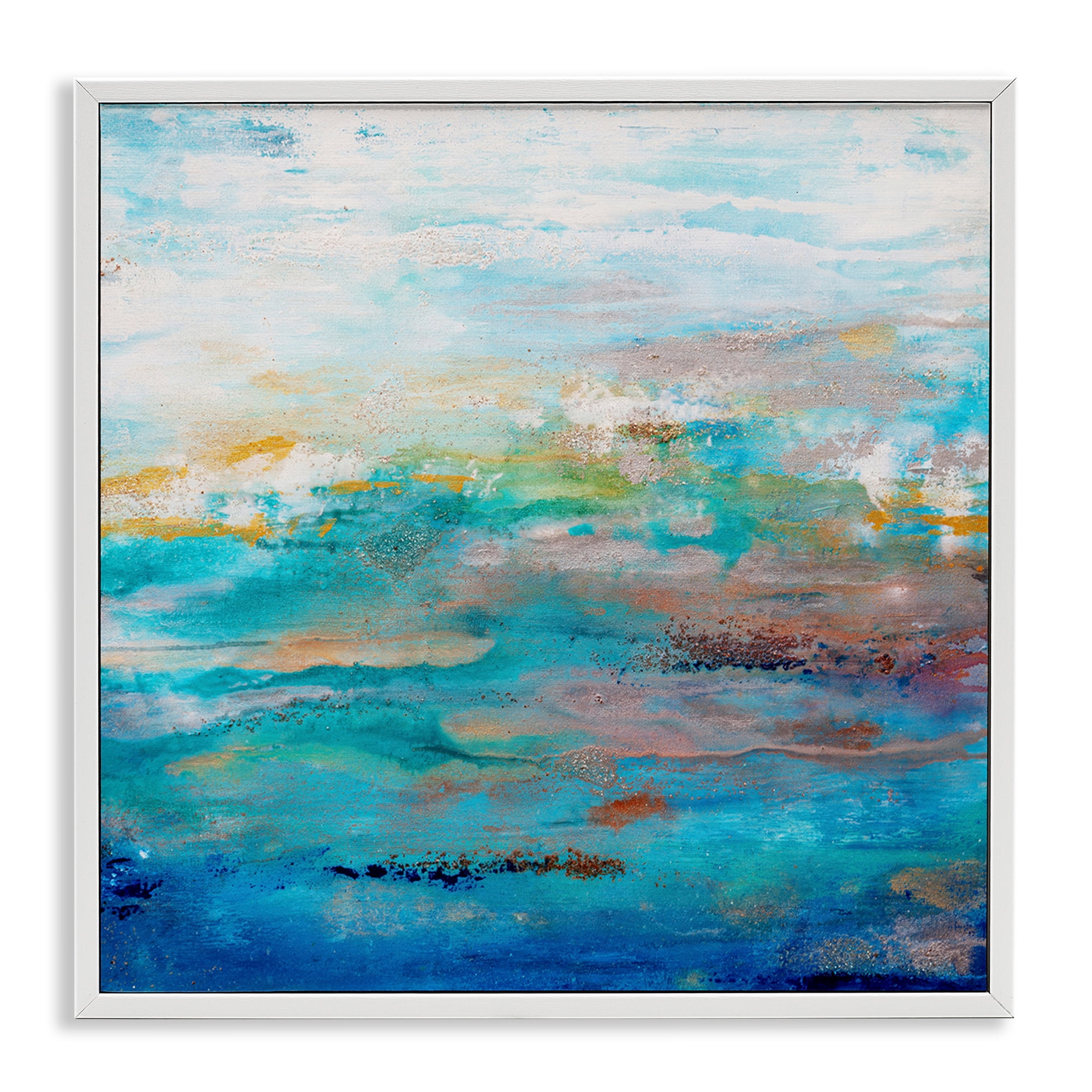 Stupell Industries Rustic Nautical Painting Abstract Painting White Framed Art Print Wall Art, 24 x 24
