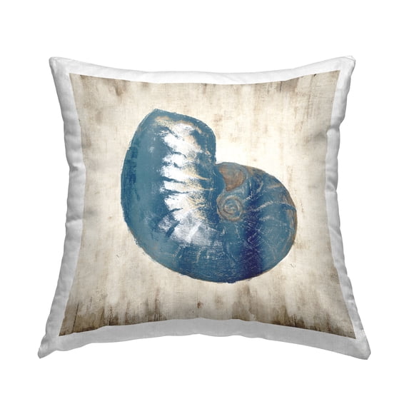 Stupell Industries Rustic Nautilus Shell Decorative Printed Throw Pillow, 18 x 18