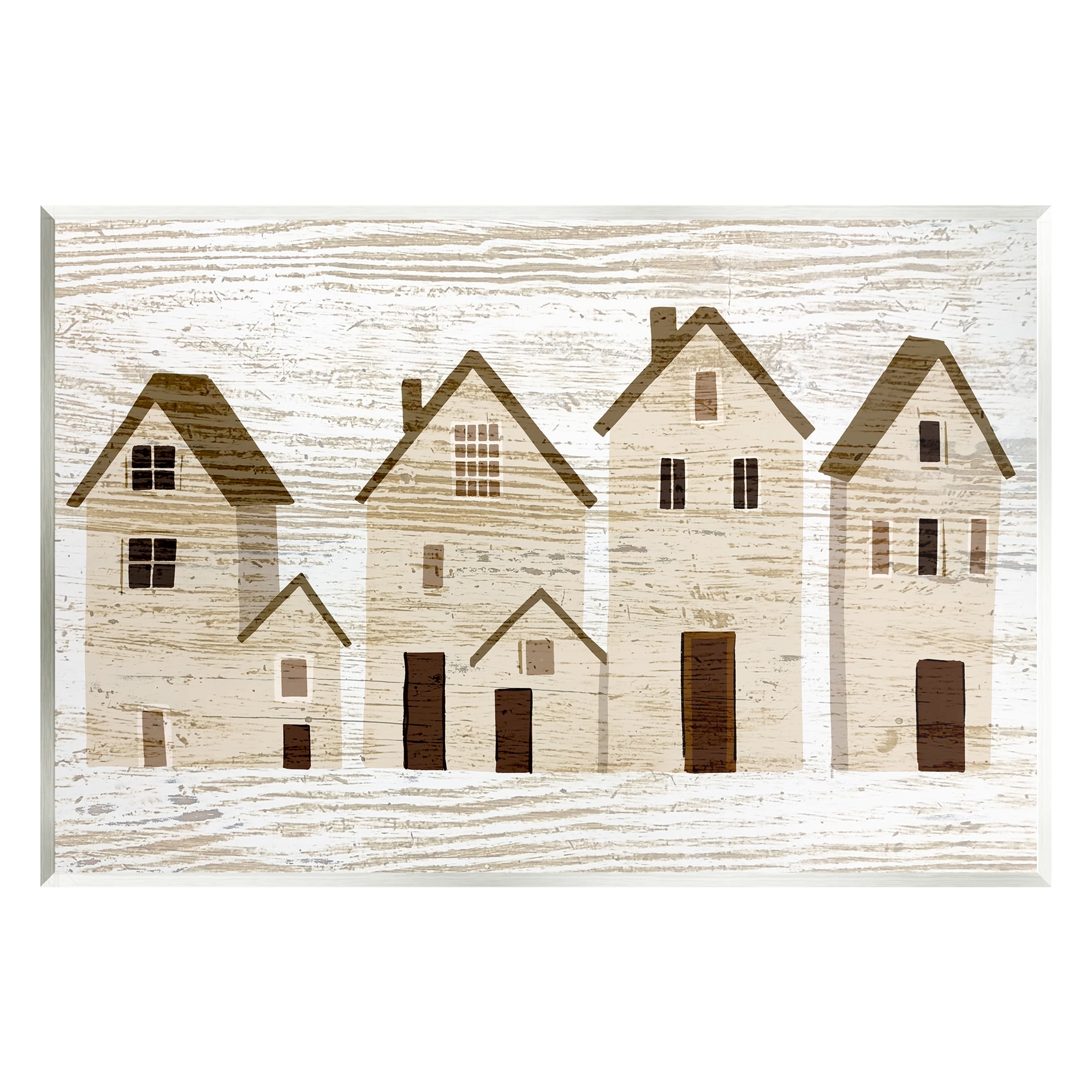 Stupell Industries Rustic Neighborhood Houses Art for Kids Painting Unframed Art Print Wall Art, 19 x 13