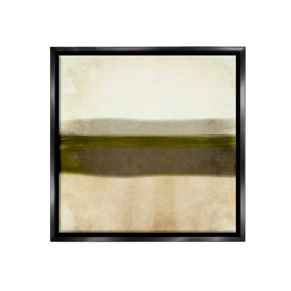Stupell Industries Rustic Neutral Horizon Abstract Painting Black Floater Framed Canvas Art Print Wall Art, 25 x 25