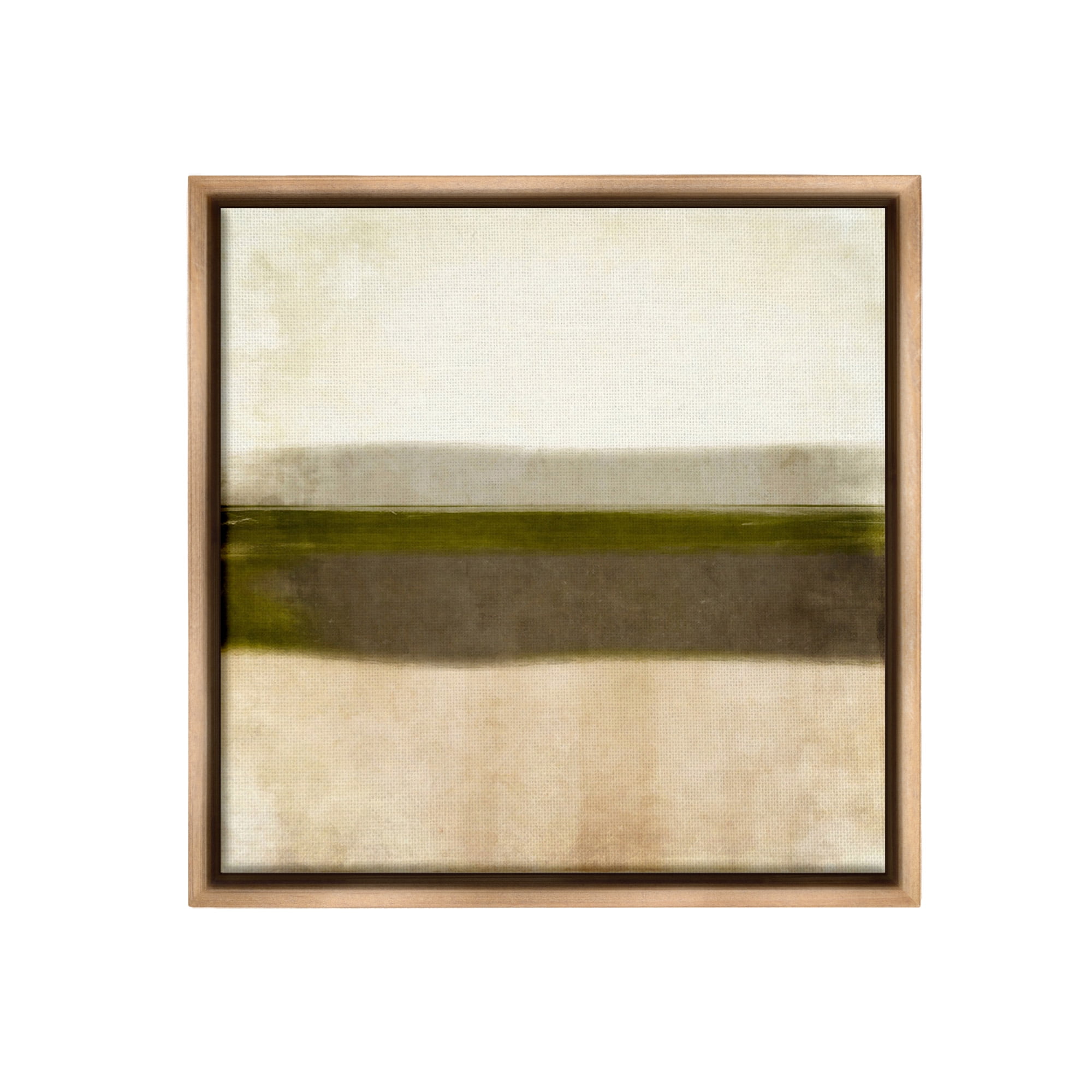 Stupell Industries Rustic Neutral Horizon Abstract Painting Brown Floater Framed Canvas Art Print Wall Art, 18 x 18