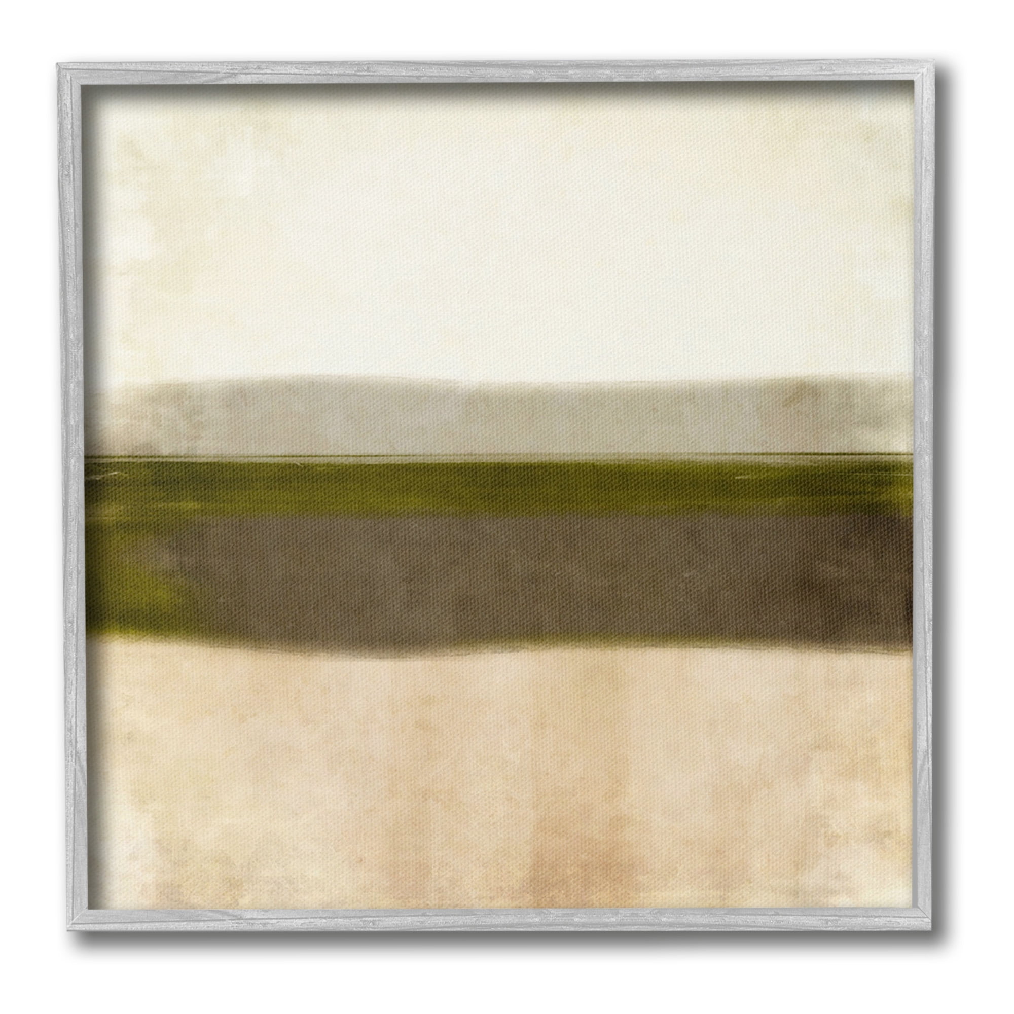 Stupell Industries Rustic Neutral Horizon Abstract Painting Gray Framed Art Print Wall Art, 17 x 17