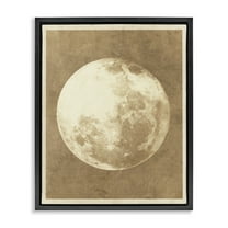 Stupell Industries Rustic Neutral Moon Astrology & Stars Painting Black Floater Framed Canvas Art Print Wall Art, 17 x 21