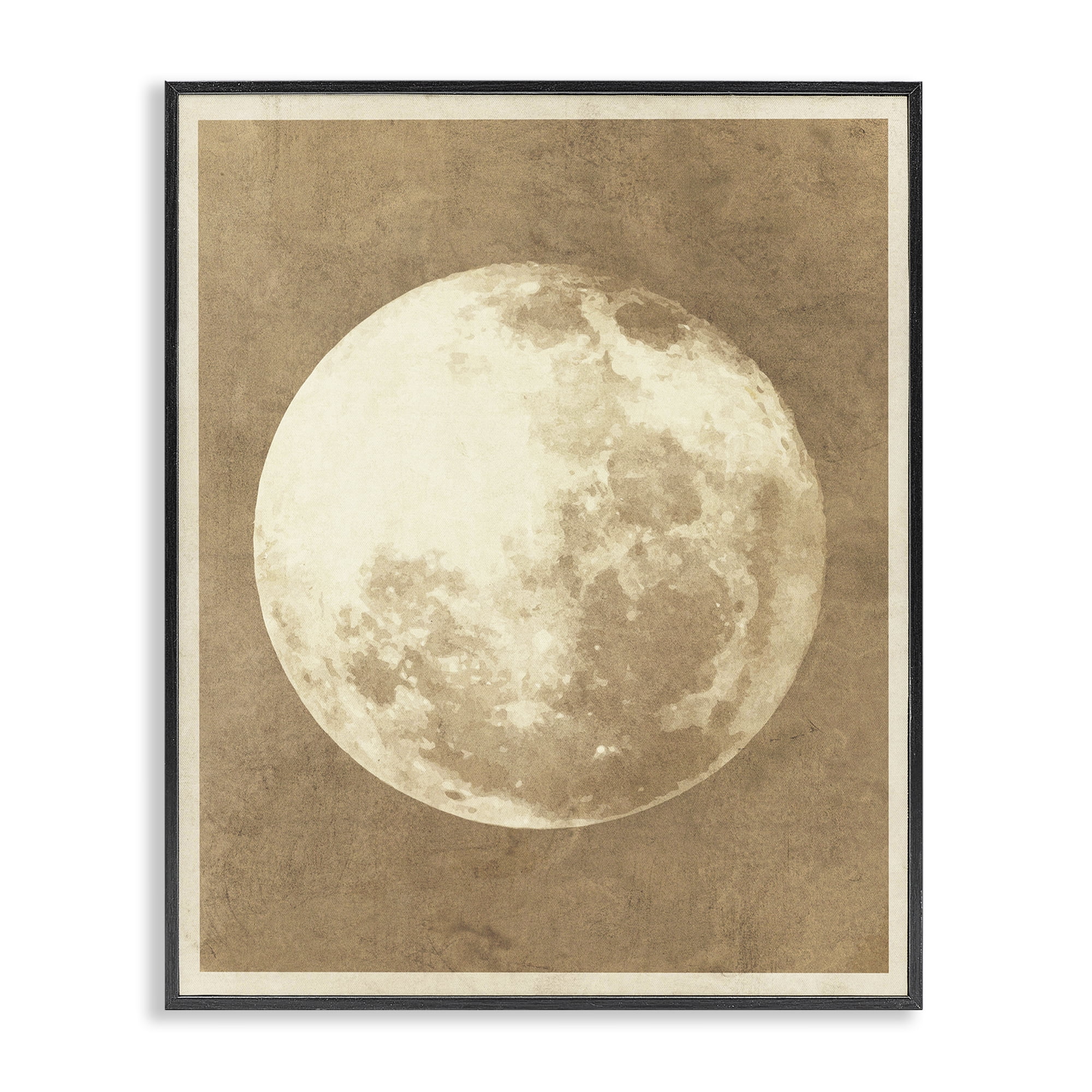 Stupell Industries Rustic Neutral Moon Astrology & Stars Painting Black Framed Art Print Wall Art, 24 x 30