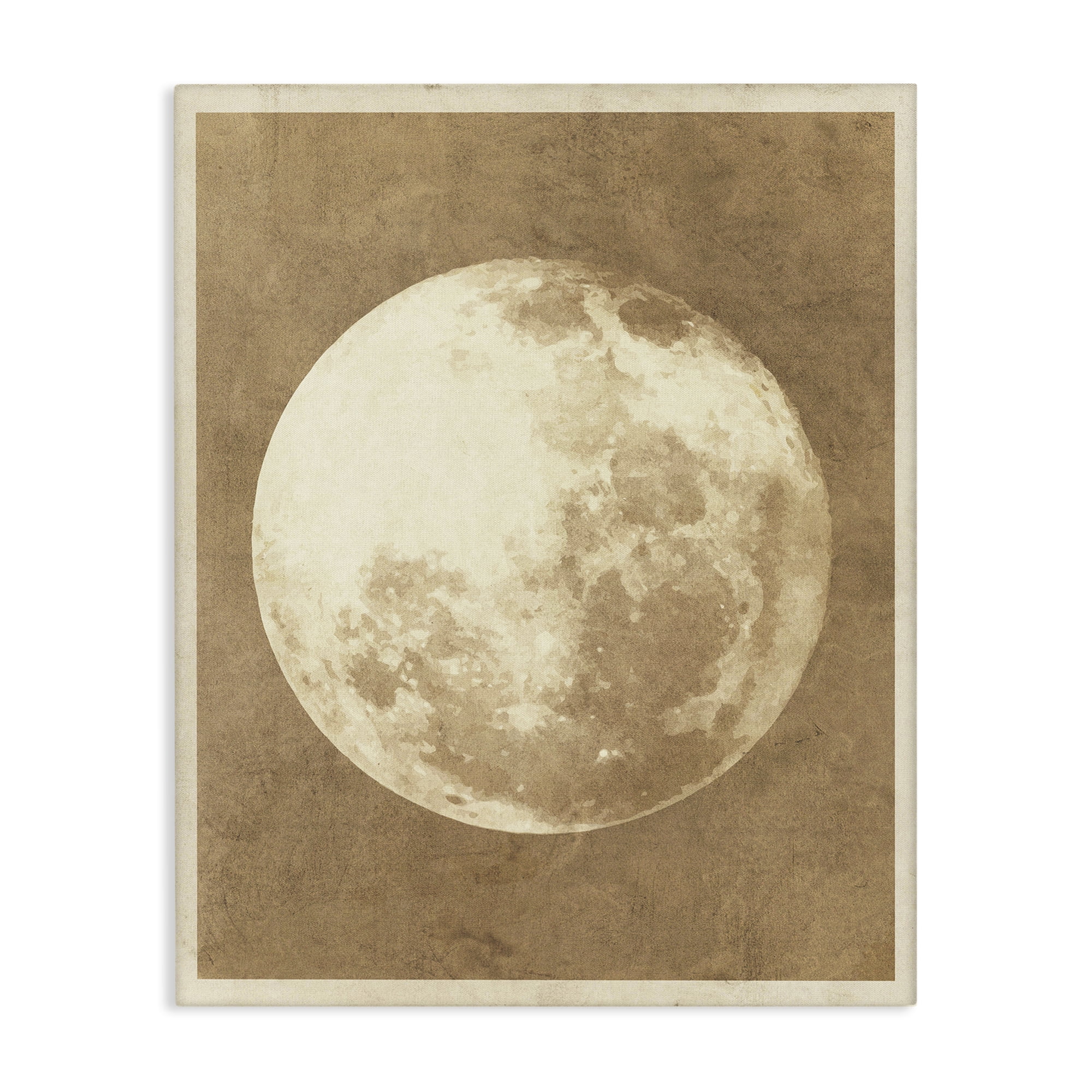 Stupell Industries Rustic Neutral Moon Astrology & Stars Painting Wrapped Canvas Art Print Wall Art, 16 x 20