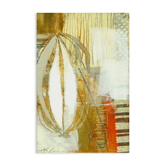 Stupell Industries Rustic Oblong Shape Collage Abstract Painting Gallery Wrapped Canvas Art Print Wall Art, 30 x 45