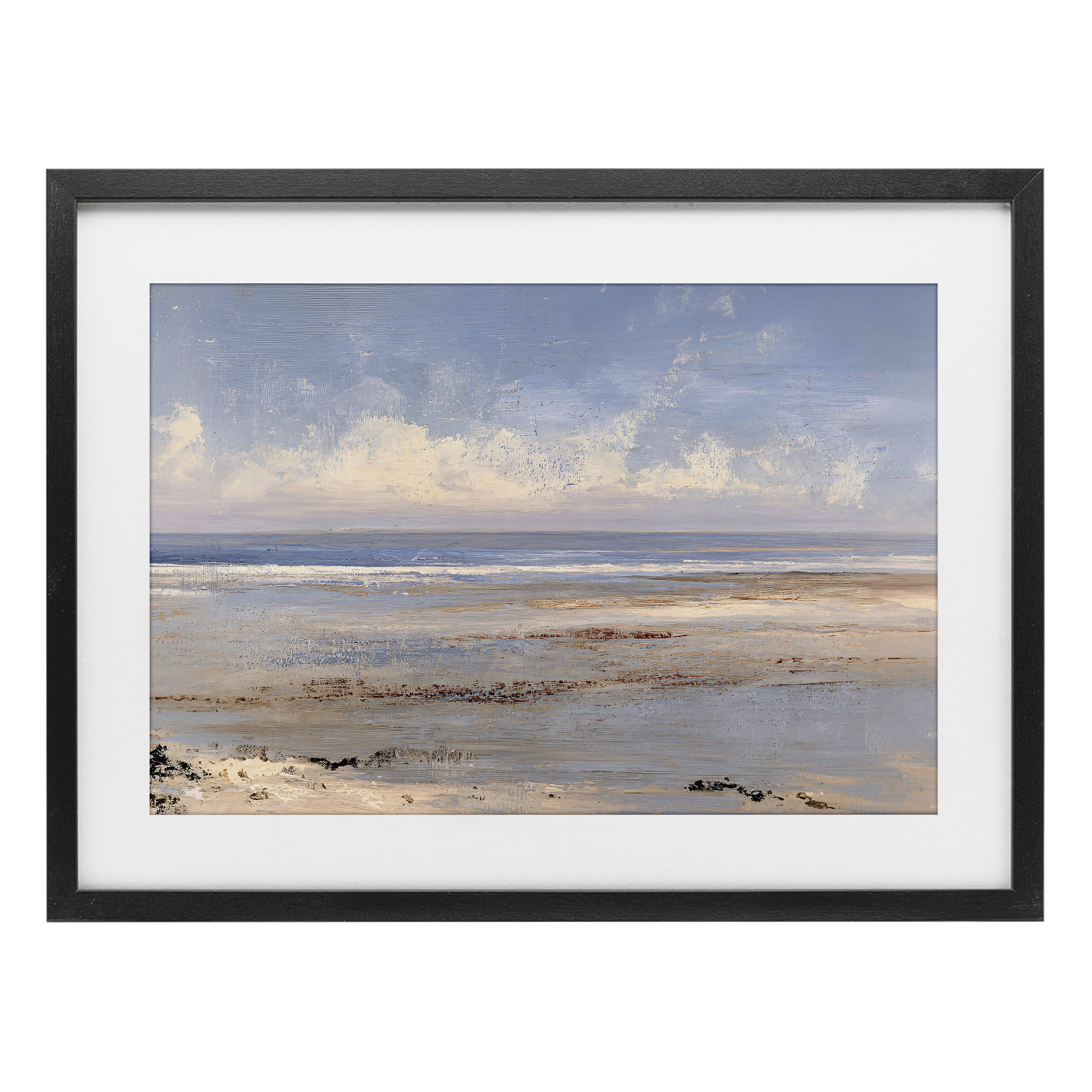 Stupell Industries Rustic Ocean Horizon Impression Black Framed Print Under Glass, design by Jacky Ngan