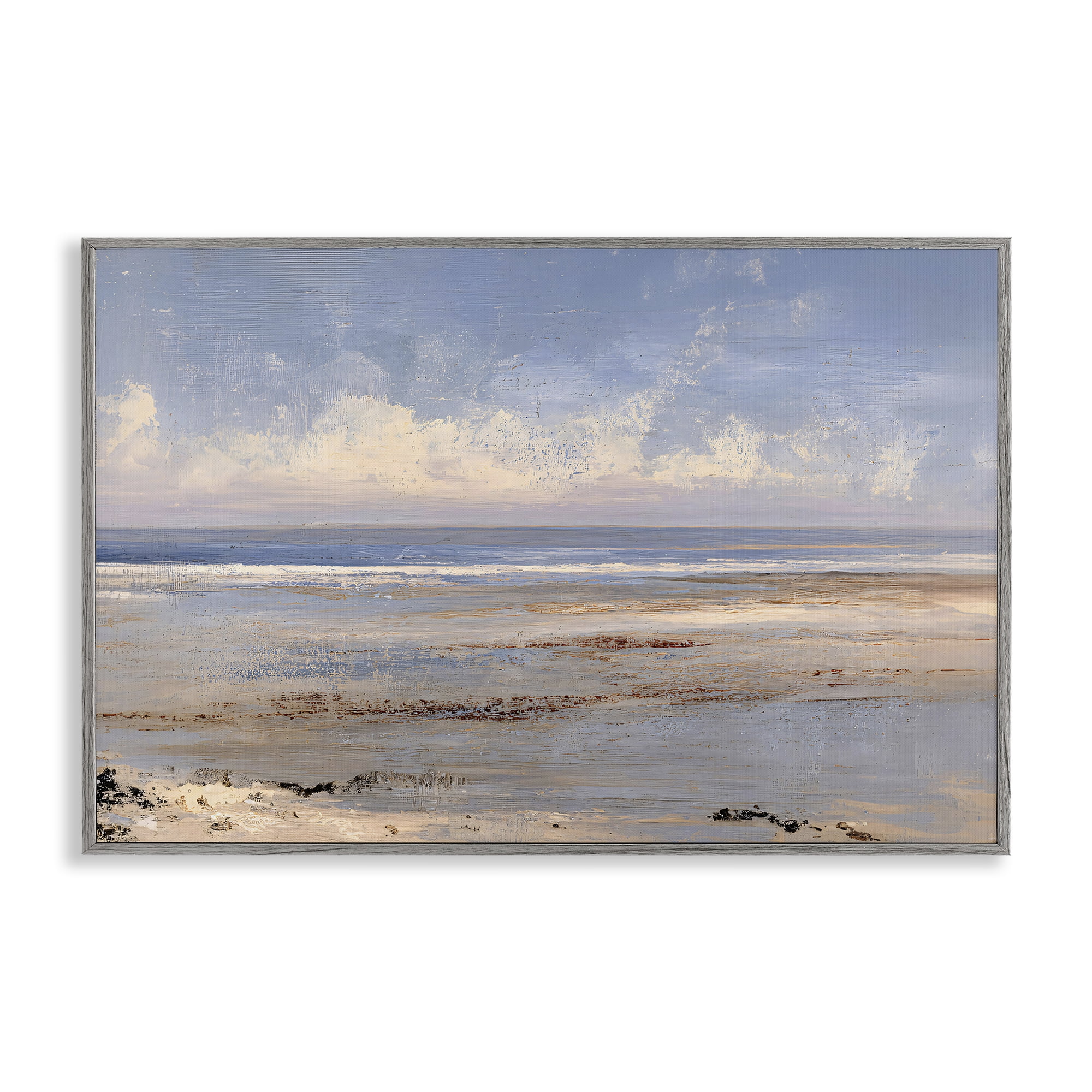 Stupell Industries Rustic Ocean Horizon Impression Gray Framed Giclee Art, design by Jacky Ngan