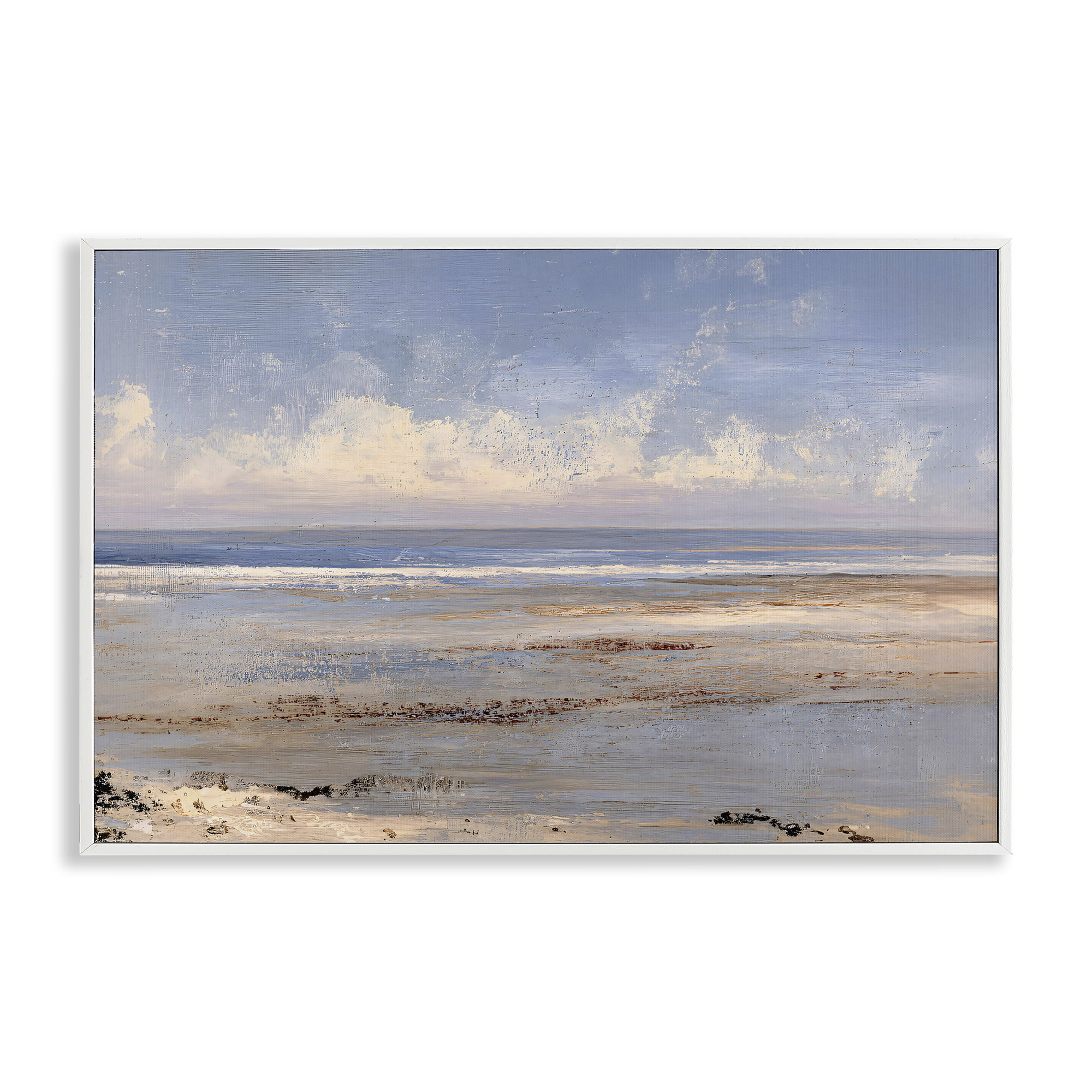 Stupell Industries Rustic Ocean Horizon Impression White Framed Giclee Art, design by Jacky Ngan