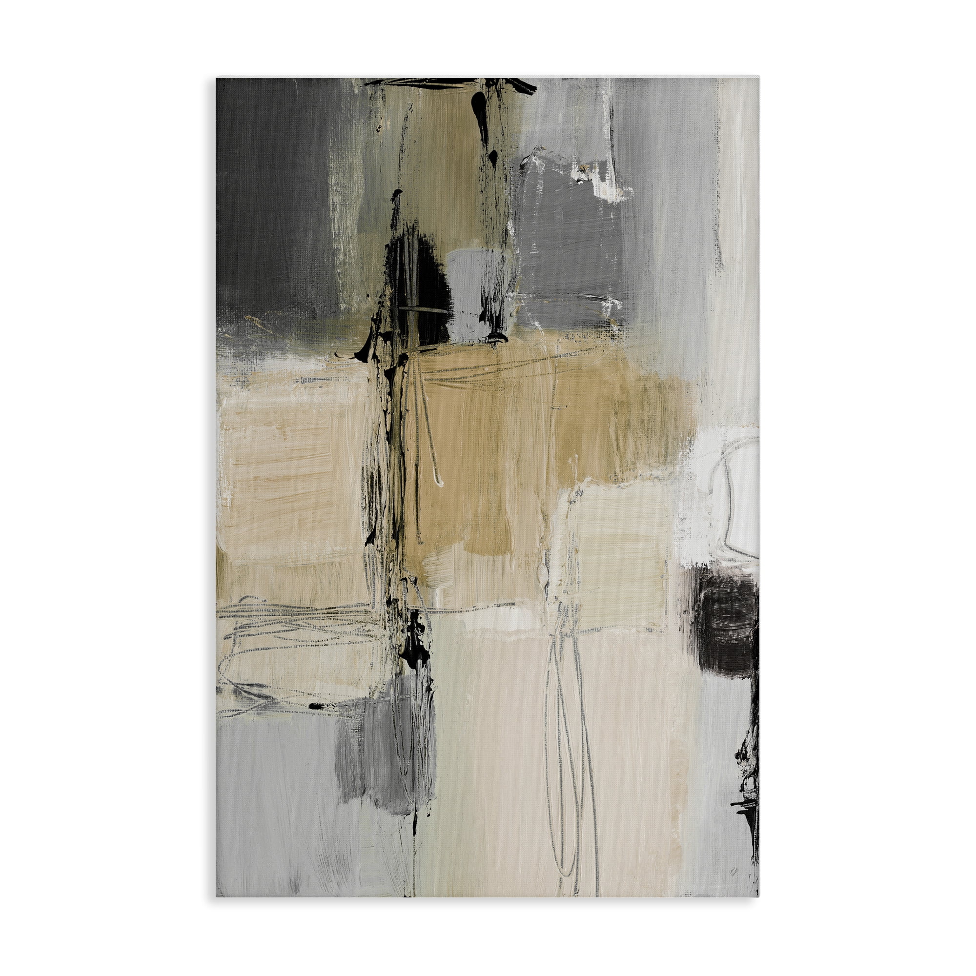 Stupell Industries Rustic Organic Abstraction Abstract Painting Wrapped Canvas Art Print Wall Art, 16 x 24