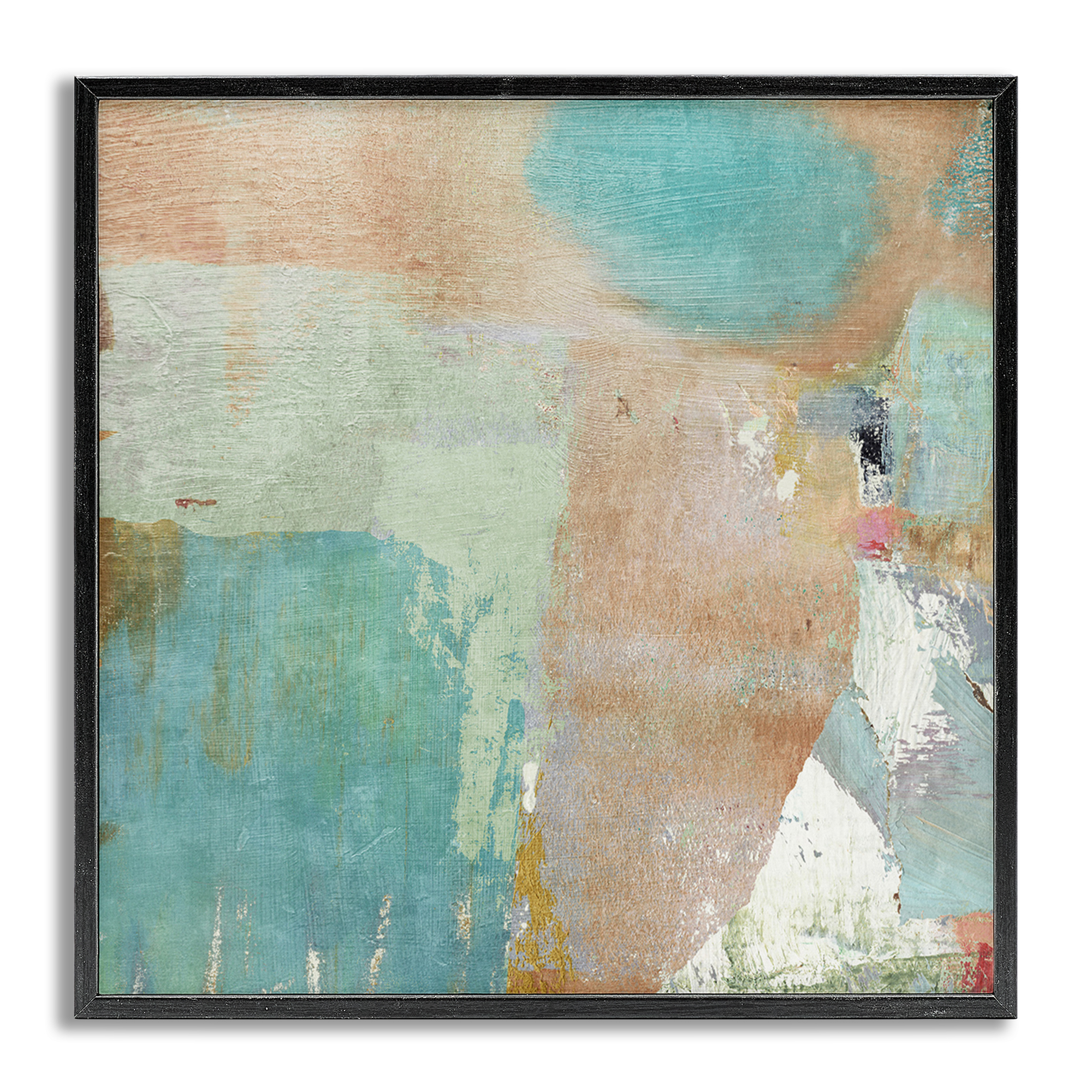 Stupell Industries Rustic Paint Strokes Abstract Painting Gray Framed Art Print Wall Art, 24 x 24