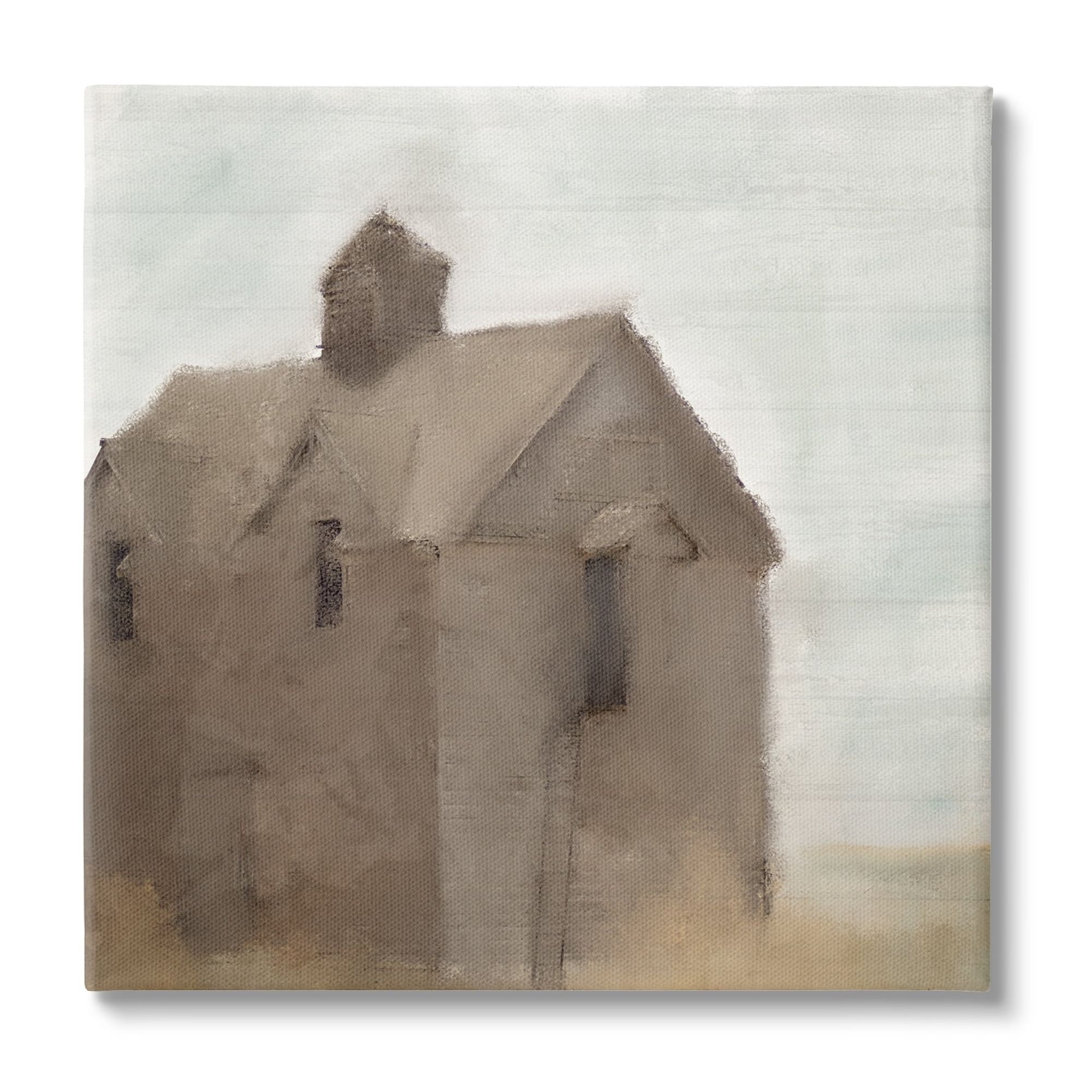 Stupell Industries Rustic Painterly Brown Barn Rural Farmland Paintings Gallery-Wrapped Canvas Print Wall Art, 17x17, by Kim Allen