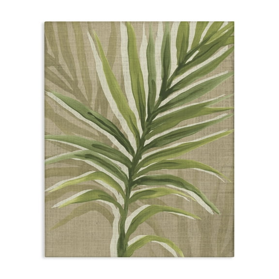 Stupell Industries Rustic Palm Plant Floral Painting Wrapped Canvas Canvas Art Print Wall Art, 16 x 20