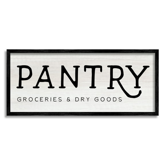Stupell Industries Rustic Pantry Sign Text Groceries Dry Goods Framed Wall Art, 24 x 10, Design by Daphne Polselli