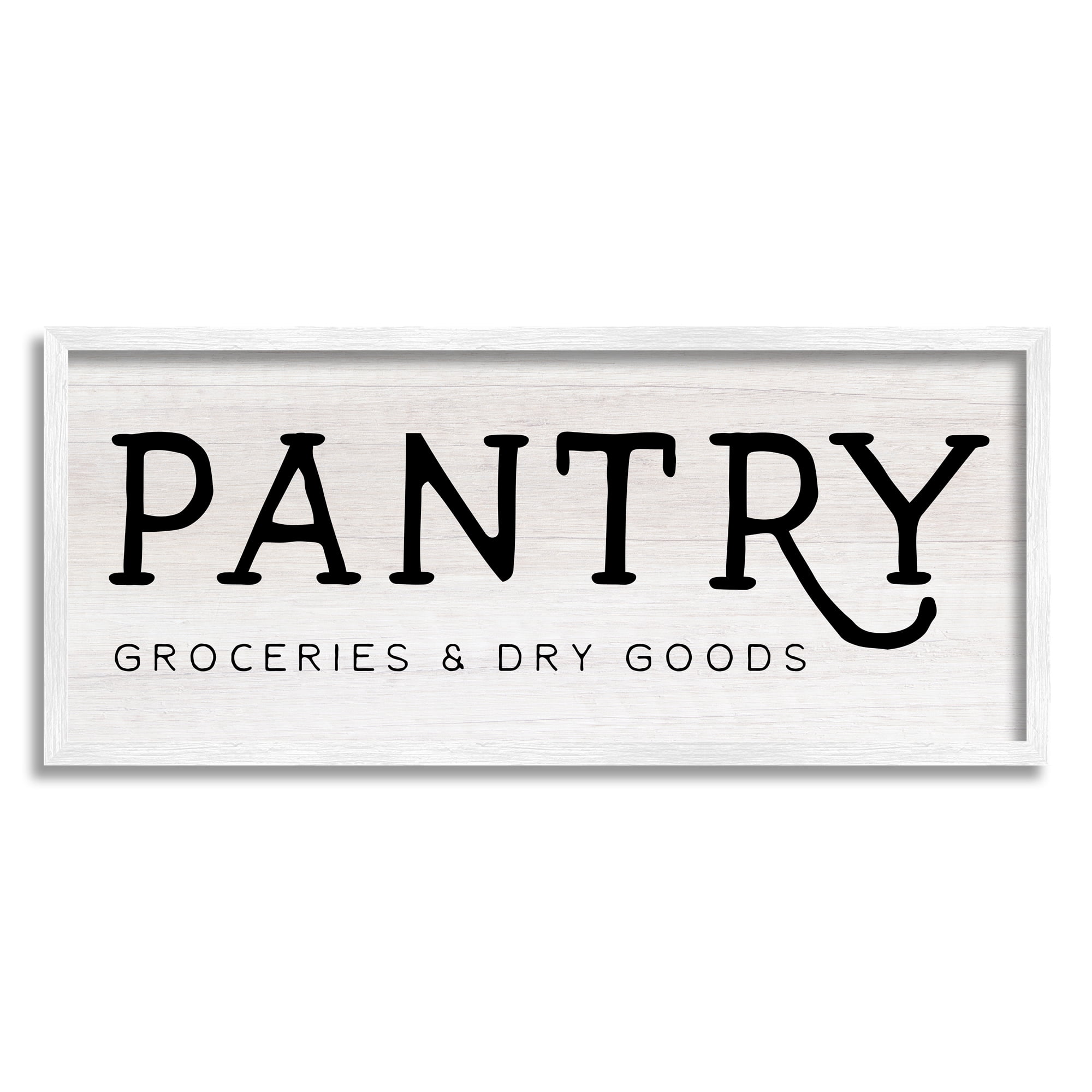Stupell Industries Rustic Pantry Sign Text Groceries Dry Goods Framed Wall Art, 24 x 10, Design by Daphne Polselli