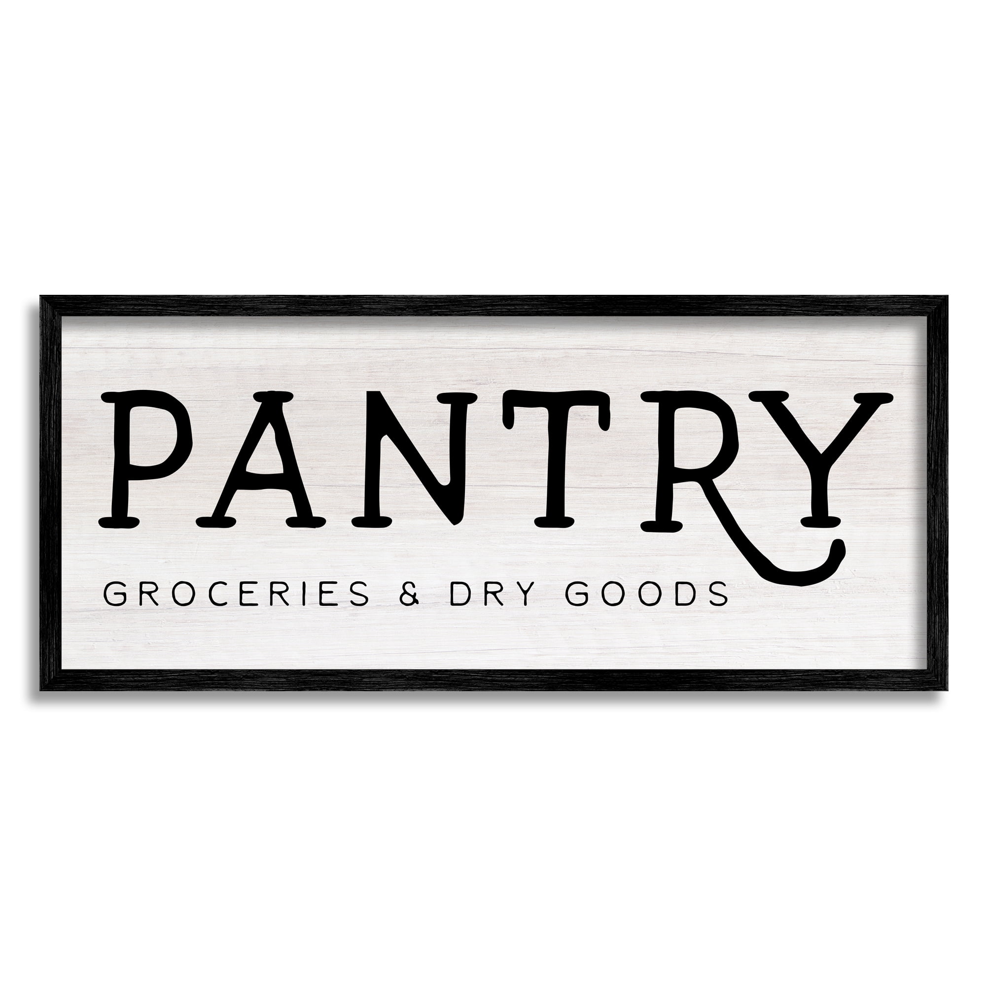 Stupell Industries Rustic Pantry Sign Text Groceries Dry Goods Framed Wall Art, 30 x 13, Design by Daphne Polselli