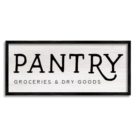 Stupell Industries Rustic Pantry Sign Text Groceries Dry Goods Framed Wall Art, 30 x 13, Design by Daphne Polselli
