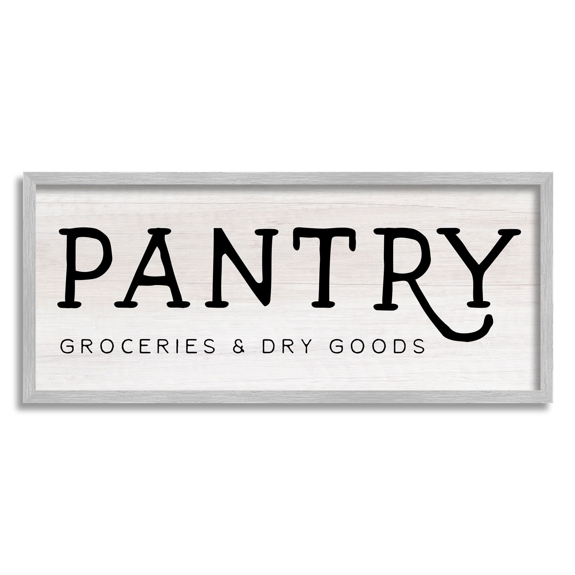 Stupell Industries Rustic Pantry Sign Text Groceries Dry Goods Framed Wall Art, 30 x 13, Design by Daphne Polselli