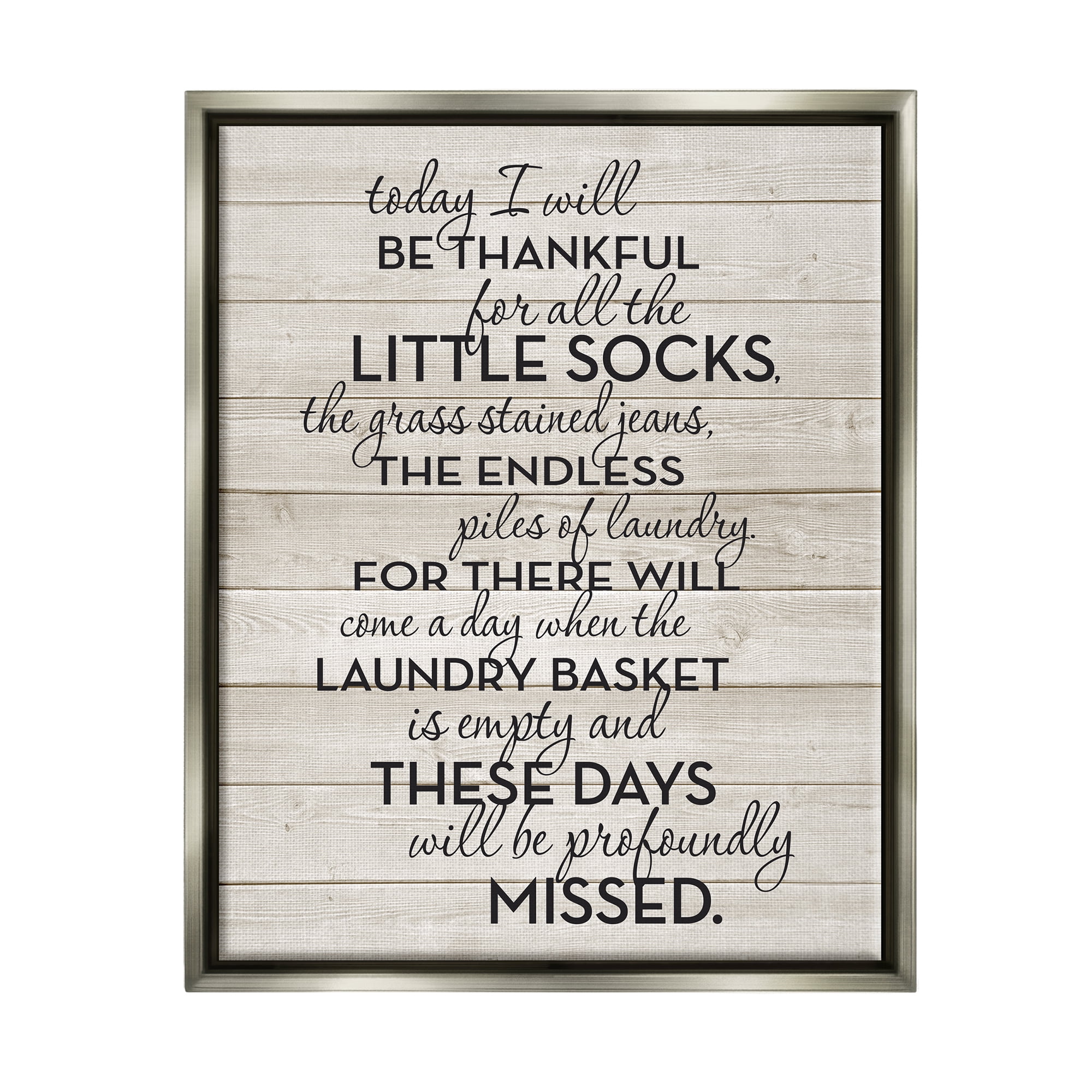 Stupell Industries Rustic Parenting Phrase Inspirational Painting Gray Floater Framed Canvas Art Print Wall Art, 17 x 21