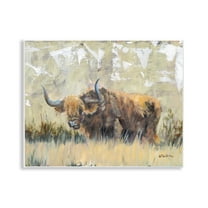 Stupell Industries Rustic Patterned Longhorn Animals & Insects Painting Unframed Art Print Wall Art, 14 x 11