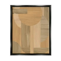 Stupell Industries Rustic Patterned Shapes Abstract Painting Black Floater Framed Canvas Art Print Wall Art, 17 x 21