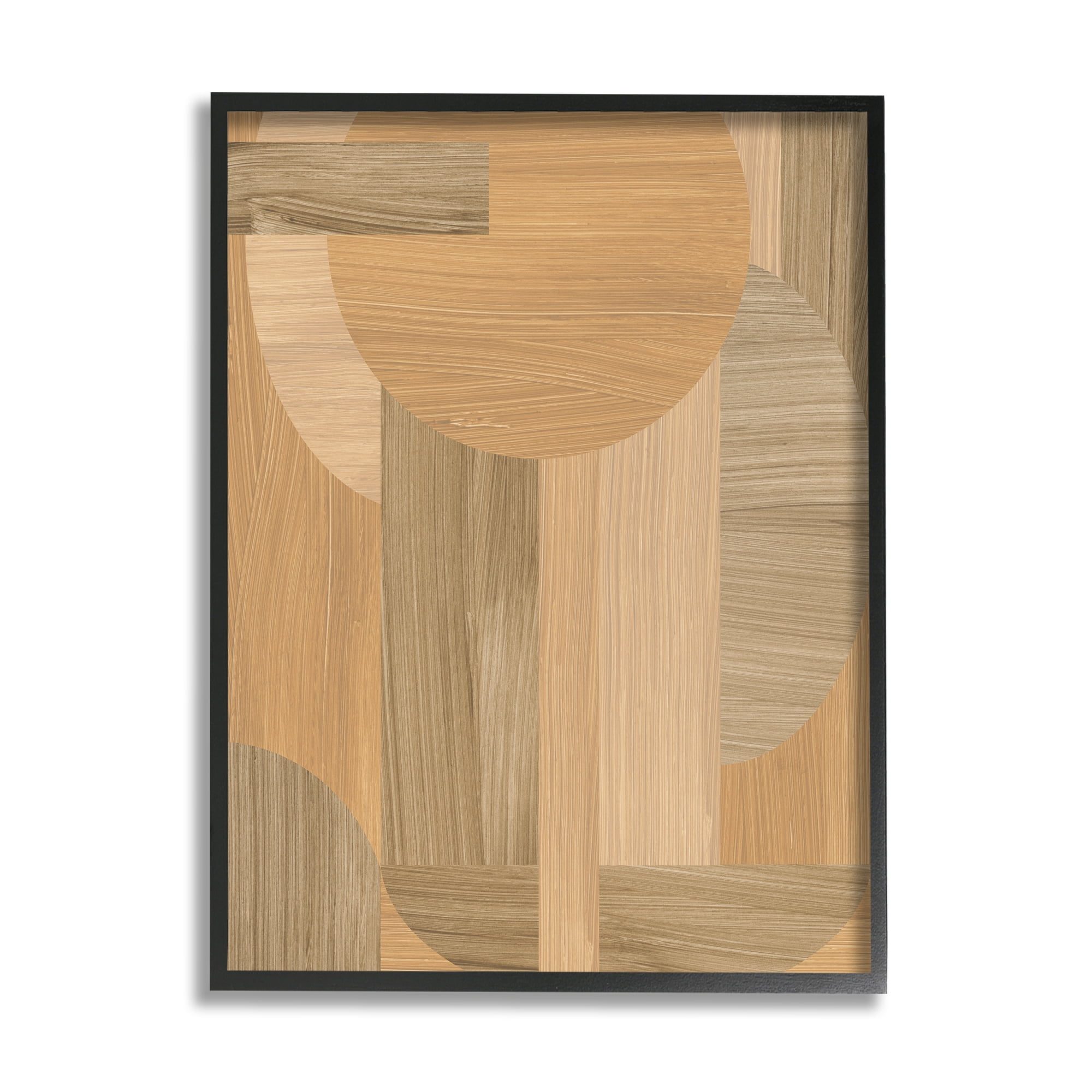 Stupell Industries Rustic Patterned Shapes Abstract Painting Black Framed Art Print Wall Art, 24 x 30
