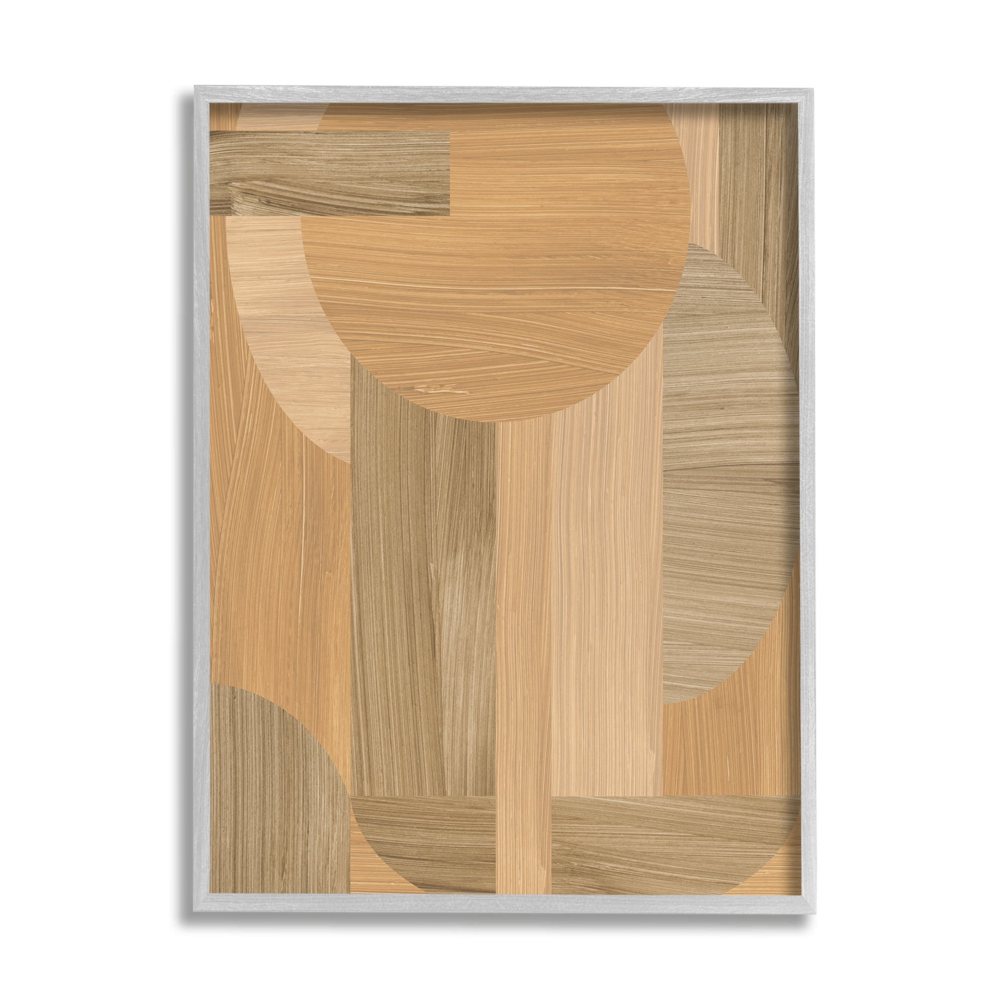Stupell Industries Rustic Patterned Shapes Abstract Painting Gray Framed Art Print Wall Art, 11 x 14