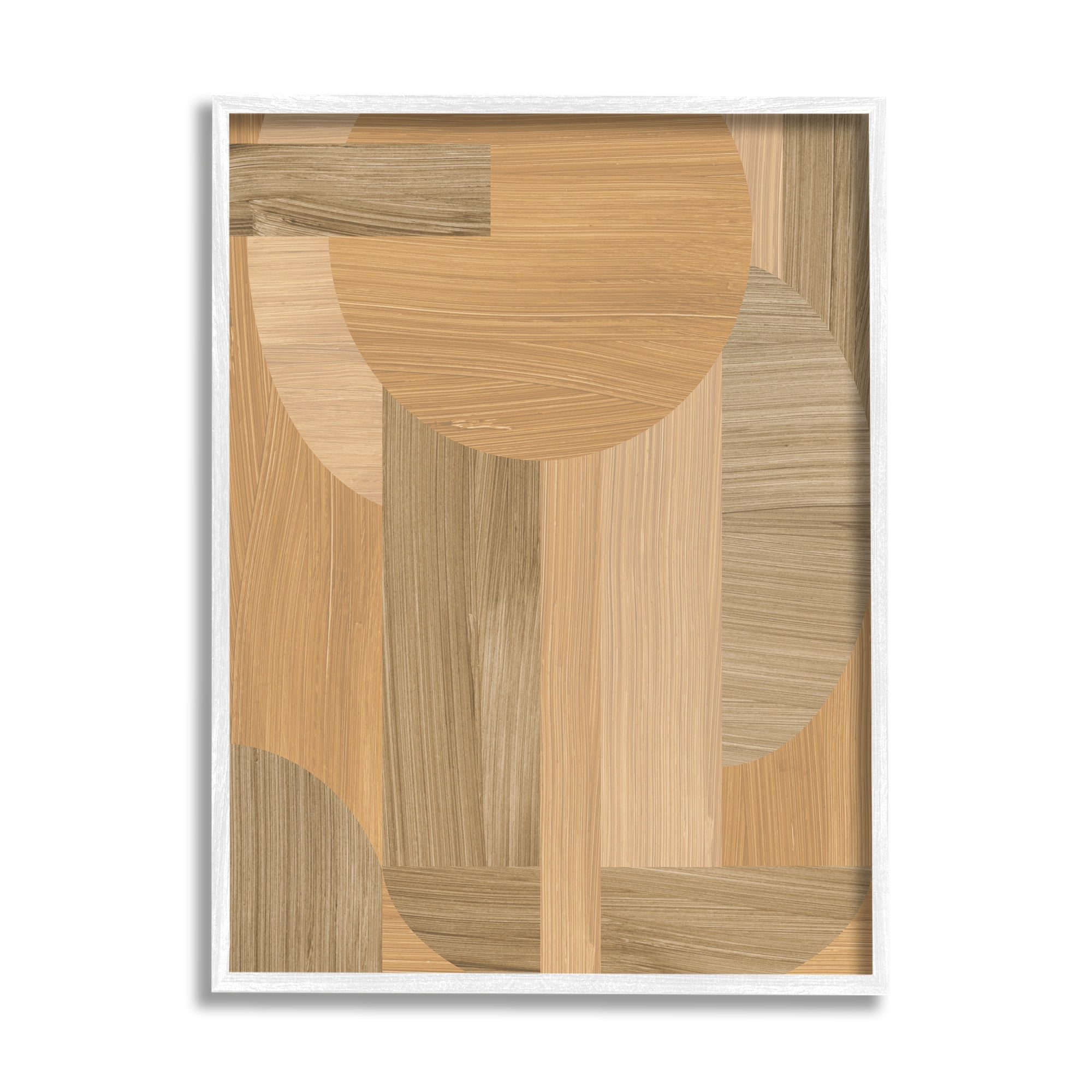 Stupell Industries Rustic Patterned Shapes Abstract Painting White Framed Art Print Wall Art, 11 x 14