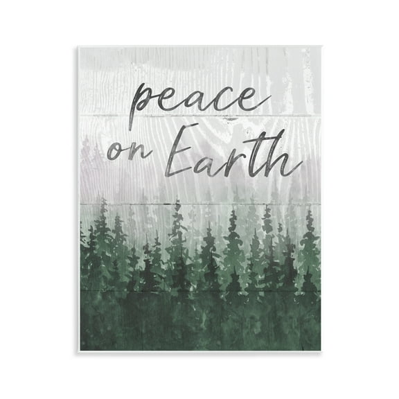 Stupell Industries Rustic Peace on Earth Holiday Painting Unframed Art Prints Wall Art, 11 x 14