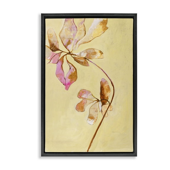 Stupell Industries Rustic Petals Impression Botanical & Floral Painting Black Floater Framed Art Print Wall Art, 17 x 25