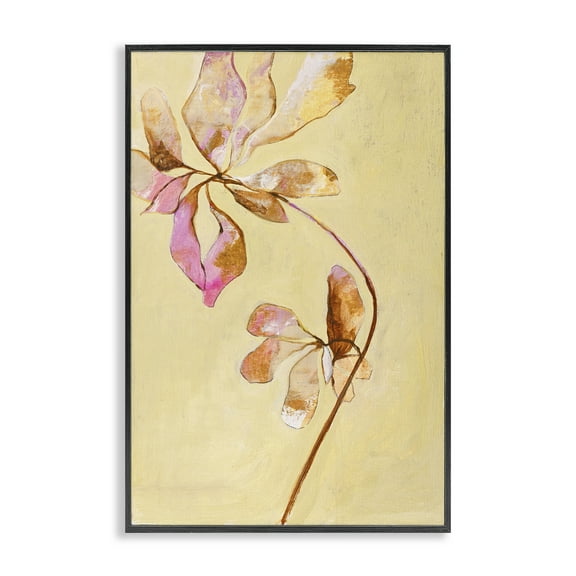 Stupell Industries Rustic Petals Impression Botanical & Floral Painting Black Framed Art Print Wall Art, 12 x 18