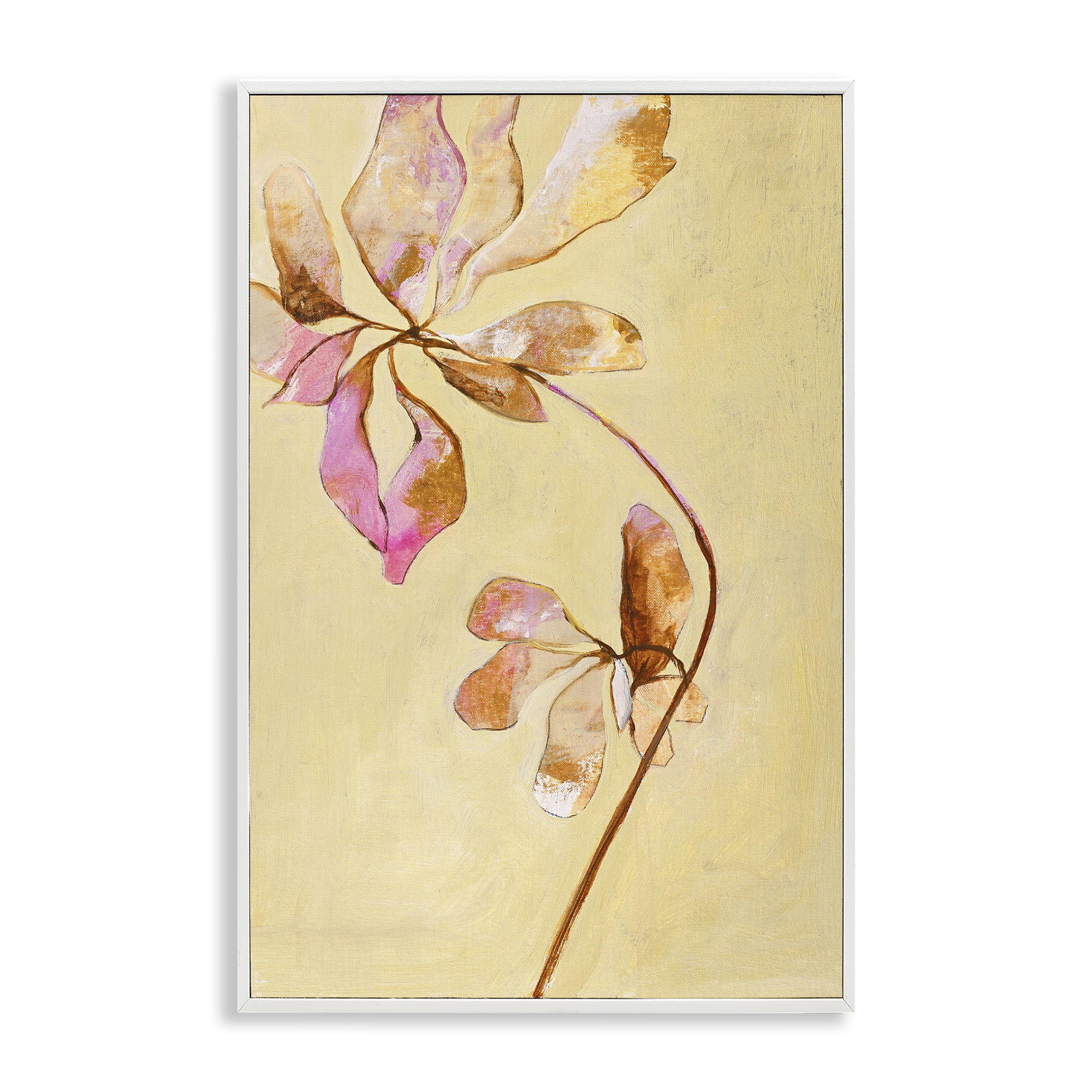 Stupell Industries Rustic Petals Impression Botanical & Floral Painting White Framed Art Print Wall Art, 20 x 30